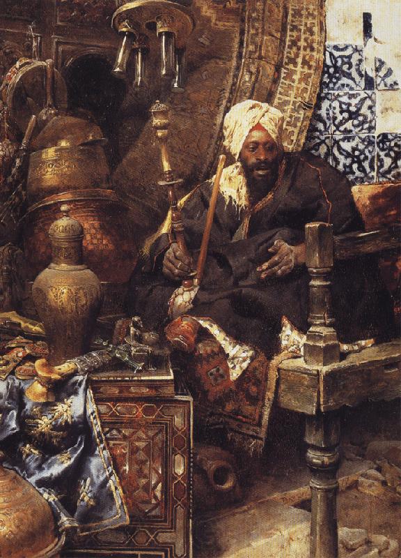 Charles Bargue Arab Dealer Among His Antiques. France oil painting art